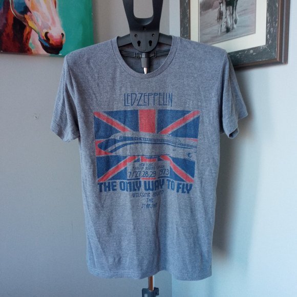 Led Zeppelin The Only Way To Fly Welcome aboard the starship grey Tee Size M - Picture 3 of 7